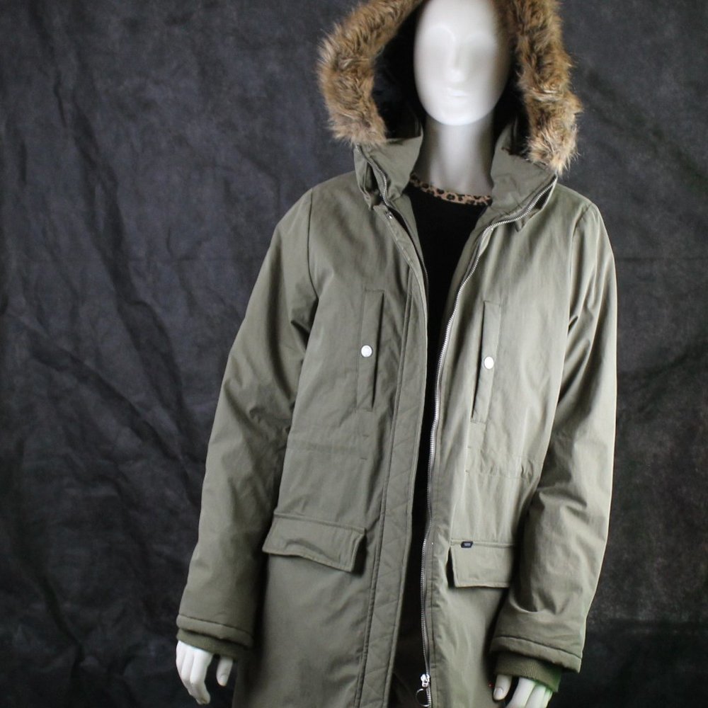 Women's Vans Off The Wall Off Key Mte Parka Removable Hoodie Olive
